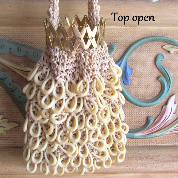 ROARING 20s BAG, 1920s ANTIQUE FLAPPER PURSE, UNIQUE OPENING, EXCELLENT VINTAGE - Picture 2 of 8